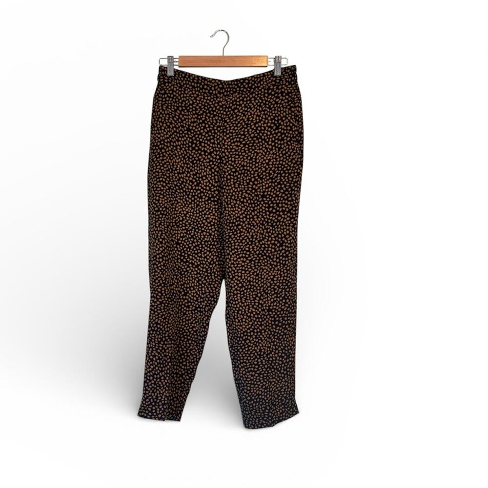 J Crew Brown Animal Print Casual Jogger Pants Womens 8 Jamie Style Pull On